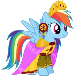 Size: 881x907 | Tagged: safe, artist:pascalmulokozi2, derpibooru import, rainbow dash, clothes, dress, ear piercing, earring, gameloft, image, jewelry, piercing, png, rainbow dash always dresses in style, simple background, tiara, transparent background