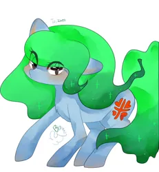 Size: 1200x1300 | Tagged: safe, artist:bbomi322, derpibooru import, oc, unofficial characters only, earth pony, pony, ethereal mane, eye clipping through hair, female, image, jpeg, mare, one ear down, simple background, solo, white background, wingding eyes