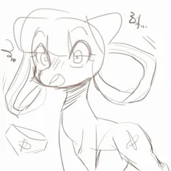 Size: 2000x2000 | Tagged: safe, artist:bbomi322, derpibooru import, oc, unofficial characters only, earth pony, pony, blushing, crossed hooves, hat, high res, image, jpeg, nurse hat, open mouth, sketch, solo, startled
