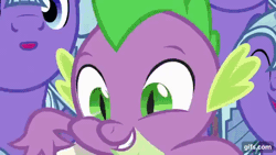 Size: 640x360 | Tagged: safe, derpibooru import, spike, thorax, the times they are a changeling, animated, gif, image, royal guard