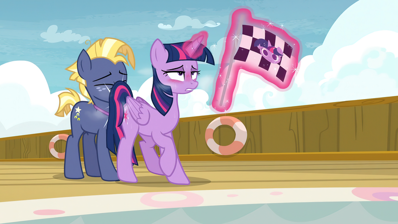 Size: 1920x1080 | Tagged: suggestive, alternate version, anonymous editor, edit, edited edit, edited screencap, editor:anonymous, screencap, twibooru exclusive, star tracker, twilight sparkle, twilight sparkle (alicorn), alicorn, pony, once upon a zeppelin, blushing, bump, butt bump, estrus, eyes rolling back, female, image, male, mare, png, restoration, stallion, steam, sweat