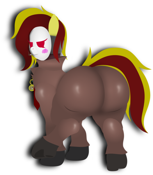 Size: 1968x2244 | Tagged: suggestive, artist:isaac_pony, derpibooru import, oc, oc:petit rouge, unofficial characters only, earth pony, ass, butt, clothes, dock, extra thicc, female, hooves, huge butt, image, large butt, looking at you, looking back, looking back at you, mane, mask, plot, png, raised hoof, simple background, solo, solo female, spy, suit, tail, team fortress 2, tied, transparent background, valve, vector