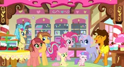 Size: 1024x551 | Tagged: safe, artist:lillyleaf101, derpibooru import, cheese sandwich, li'l cheese, pinkie pie, princess skystar, oc, oc:jelly jamboree, oc:party popper, oc:peanut butter, classical hippogriff, hippogriff, hybrid, pony, unicorn, my little pony: the movie, the last problem, base used, female, filly, foal, image, interspecies offspring, jpeg, magical lesbian spawn, male, mare, offspring, parent:cheese sandwich, parent:pinkie pie, parent:princess skystar, parents:cheesepie, parents:skypie, polyamory, shipping, stallion