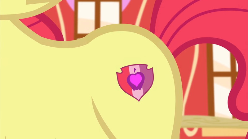 Size: 1920x1080 | Tagged: safe, derpibooru import, screencap, apple bloom, earth pony, pony, crusaders of the lost mark, season 5, 1080p, apple bloom's cutie mark, close-up, cutie mark, exploitable meme, female, filly, foal, image, meme, png, solo