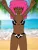 Size: 1536x2048 | Tagged: suggestive, artist:rxinbow, derpibooru import, pinkie pie, human, alternate design, alternate verison, bikini, bikini bottom, bikini top, blackwashing, clothes, humanized, image, pixel art, pixelated, png, swimsuit