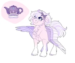 Size: 1800x1500 | Tagged: safe, artist:uunicornicc, derpibooru import, oc, pegasus, pony, bow, cutie mark, female, g5, hair bow, image, looking up, mare, offscreen character, offspring, parent:alphabittle blossomforth, parent:queen haven, parents:alphahaven, png, simple background, smiling, solo, unshorn fetlocks, white background