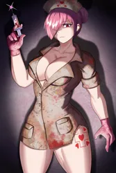 Size: 800x1200 | Tagged: suggestive, artist:tzc, derpibooru import, nurse redheart, human, anime style, breasts, busty nurse redheart, clothes, cosplay, costume, halloween, halloween costume, holiday, humanized, image, jpeg, silent hill