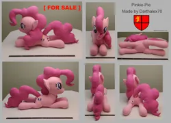 Size: 7788x5618 | Tagged: safe, artist:darthalex70, derpibooru import, pinkie pie, earth pony, pony, belly button, dock, female, high res, image, irl, jpeg, lying down, mare, photo, plushie, ruler, solo, tail