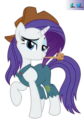 Size: 1900x2763 | Tagged: safe, artist:kuren247, derpibooru import, rarity, pony, unicorn, clothes, country, droopy drawers, female, hat, image, overalls, pipe, png, rarihick, simple background, smoking, solo, transparent background, vector