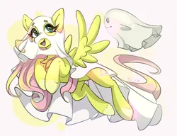 Size: 3470x2665 | Tagged: safe, artist:rico_chan, derpibooru import, fluttershy, ghost, pegasus, pony, undead, g4, halloween, holiday, huevember, image, png, sketch, solo