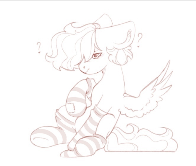 Size: 663x560 | Tagged: safe, artist:tttips!, derpibooru import, oc, pegasus, pony, clothes, derpibooru exclusive, image, jpeg, low quality, monochrome, patch, pegasus oc, question mark, short hair, socks, solo, spread wings, striped socks, wings
