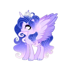 Size: 1913x1669 | Tagged: safe, artist:existencecosmos188, derpibooru import, oc, unofficial characters only, alicorn, pony, alicorn oc, base used, eyeliner, female, hoof polish, horn, image, jewelry, makeup, mare, png, simple background, tiara, transparent background, wings