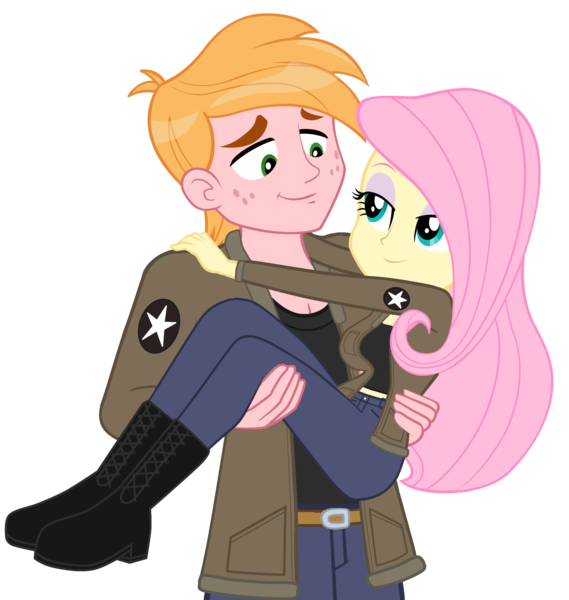 Size: 2216x2338 | Tagged: safe, anonymous artist, artist:edy_january, derpibooru import, edit, vector edit, big macintosh, fluttershy, human, equestria girls, equestria girls series, bedroom eyes, big breasts, boots, breasts, bridal carry, busty fluttershy, carrying, clothes, female, fluttermac, girls und panzer, image, jacket, looking at each other, looking at someone, male, marine, marines, military, military uniform, png, russia, saunders, shipping, shoes, simple background, smiling, smiling at each other, straight, transparent background, uniform, united states, usmc, vector