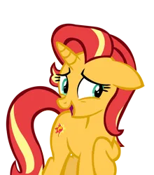 Size: 6605x7500 | Tagged: safe, artist:goldenheart4, derpibooru import, sunset shimmer, pony, unicorn, absurd resolution, alternate hairstyle, female, image, implied starlight glimmer, lidded eyes, mare, open mouth, palette swap, png, raised hoof, recolor, simple background, solo, transparent background