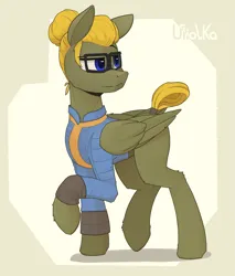 Size: 2323x2727 | Tagged: safe, artist:uliovka, derpibooru import, oc, oc:donnik, pegasus, pony, fallout equestria, fallout, glasses, green background, image, male, pegasus oc, png, simple background, solo, stallion, wings