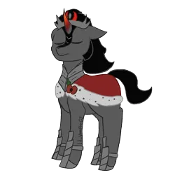 Size: 1000x1000 | Tagged: safe, artist:lil_vampirecj, derpibooru import, king sombra, pony, unicorn, the crystal empire, eyes closed, flower, image, png, poppy, remembrance, remembrance day, simple background, solo, the crystal empire 10th anniversary, transparent background