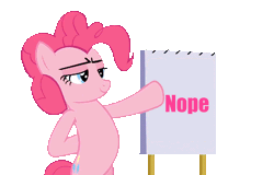 Size: 1280x817 | Tagged: artist needed, safe, derpibooru import, pinkie pie, earth pony, pony, too many pinkie pies, gif, image, nope, text