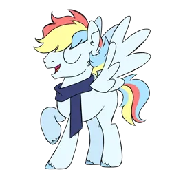 Size: 900x900 | Tagged: safe, artist:fuckomcfuck, derpibooru import, oc, oc:icy prism, unofficial characters only, pegasus, pony, base used, clothes, image, next generation, offspring, parent:double diamond, parent:rainbow dash, parents:doubledash, png, scarf, simple background, solo, transparent background