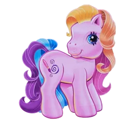 Size: 1557x1557 | Tagged: safe, derpibooru import, official, toola roola, earth pony, pony, female, g3, image, paintbrush, png, simple background, solo, standing, transparent background