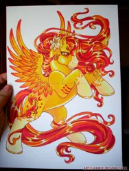 Size: 675x900 | Tagged: safe, alternate version, artist:anniemsson, derpibooru import, oc, unofficial characters only, pegasus, pony, image, jpeg, photo, solo, traditional art