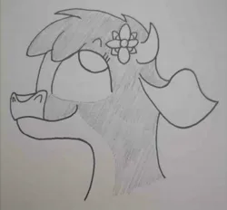 Size: 1500x1390 | Tagged: safe, artist:spoopygirl, derpibooru import, cow, them's fightin' herds, arizona (tfh), community related, flower, flower in hair, image, jpeg, lineart, pencil shading, shading, traditional art