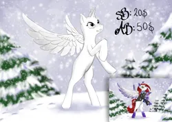 Size: 1900x1350 | Tagged: safe, artist:volpoune, derpibooru import, oc, pegasus, pony, unicorn, advertisement, brony, commission, cute, harry potter (series), harrypotter, image, png, ravenclaw, solo, winter, witch, ych sketch