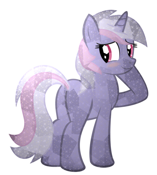 Size: 4202x4672 | Tagged: safe, artist:kuren247, derpibooru import, oc, unofficial characters only, crystal pony, pony, unicorn, blank flank, blushing, butt, g4, image, looking back, plot, png, show accurate, simple background, solo, the crystal empire 10th anniversary, transparent background