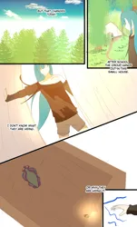 Size: 2480x4100 | Tagged: safe, artist:lucielity, derpibooru import, rainbow dash, oc, oc:saphire, human, comic:my crush is a pony?, equestria girls, cabin, comic, forest, image, mirror, png, tree