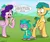 Size: 1470x1239 | Tagged: safe, artist:strebiskunk, derpibooru import, hitch trailblazer, pipp petals, sparky sparkeroni, spike, pony, g4, g5, my little pony: a new generation, clothes, cosplay, costume, dragon costume, fourth wall, image, iphone, jpeg, kigurumi, mobile phone, outdoors, phone, pipp's phone, raised hoof, smartphone, sparky sparkeroni costume, spike is not amused, unamused