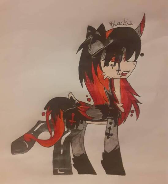 Size: 715x782 | Tagged: safe, artist:nidyafallen, derpibooru import, oc, unofficial characters only, alicorn, pony, alicorn oc, chest fluff, curved horn, horn, image, jpeg, solo, traditional art, wings