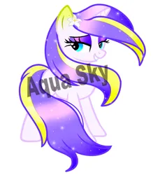 Size: 2295x2614 | Tagged: safe, artist:aquasky987, derpibooru import, oc, unofficial characters only, pony, unicorn, base used, ethereal mane, female, flower, flower in hair, grin, horn, image, makeup, mare, png, simple background, smiling, solo, starry mane, unicorn oc, white background