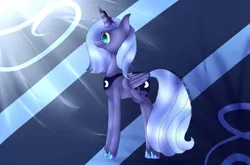 Size: 1267x836 | Tagged: safe, artist:aquasky987, derpibooru import, princess luna, alicorn, pony, abstract background, collaboration, female, hoof shoes, image, mare, png, s1 luna, solo