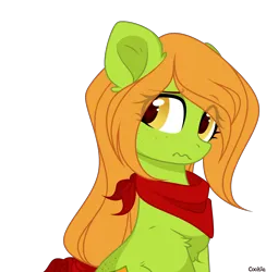 Size: 2908x2980 | Tagged: safe, artist:kawaiizhele, derpibooru import, oc, oc:lottery, earth pony, pony, fallout equestria, female, image, mare, png, red scarf, solo