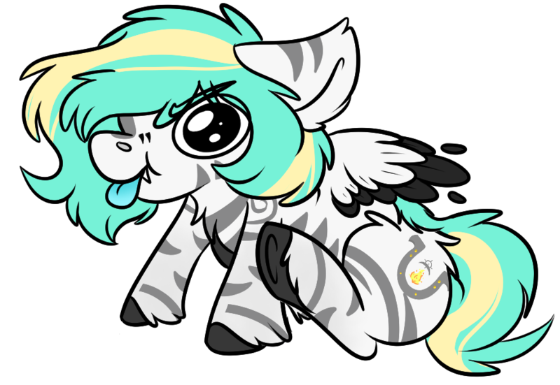 Size: 926x638 | Tagged: safe, artist:rokosmith26, derpibooru import, oc, oc:rokosmith, pegasus, angy, big eyes, cheeky, chibi, commission, cutie mark, image, pegasus oc, png, simple background, solo, tongue out, transparent background, wings, ych example, your character here, zebra hybrid