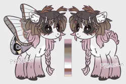 Size: 2100x1400 | Tagged: safe, artist:pryanech, derpibooru import, oc, insect, moth, mothpony, original species, pony, adoptable, design, image, png, reference