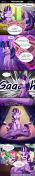 Size: 1000x5000 | Tagged: grimdark, artist:littletigressda, derpibooru import, spike, starlight glimmer, twilight sparkle, twilight sparkle (alicorn), alicorn, arrow, blood, comic, death, image, magic, newspaper, png