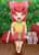 Size: 2480x3425 | Tagged: safe, artist:focusb, apple bloom, human, barefoot, christmas, christmas tree, clothes, feet, holiday, humanized, image, implied big macintosh, implied incest, implied shipping, jpeg, present, shirt, solo, t-shirt, tree
