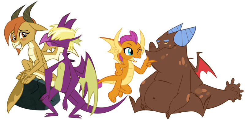 Size: 6830x3340 | Tagged: safe, artist:cheezedoodle96, artist:frownfactory, artist:qtmarx, artist:thesharp0ne, derpibooru import, edit, vector edit, clump, fume, ocellus, smolder, spear (dragon), changedling, changeling, dragon, dragon quest, she's all yak, .ai available, .svg available, absurd resolution, bhm, blushing, chaos is magic, crack shipping, cute, diaocelles, disguise, disguised changeling, double date, dragon ocellus, dragoness, duo, fat, female, flying, fumcellus, hair over eyes, hand on knee, hand on leg, high res, image, looking at you, male, one eye closed, png, prehensile tail, rock, shipping, shy, simple background, sitting, smiling, smolderbetes, smolump, spread wings, straight, tail, tail hold, teenaged dragon, transparent background, vector, wings