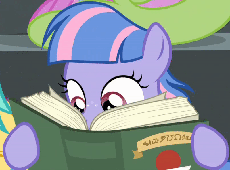 Size: 800x594 | Tagged: safe, derpibooru import, screencap, wind sprint, pegasus, pony, common ground, animated, book, female, filly, foal, freckles, gif, image, loop, perfect loop, reading, solo focus