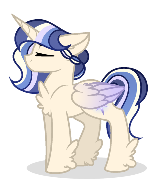 Size: 978x1080 | Tagged: safe, artist:existencecosmos188, derpibooru import, oc, unofficial characters only, alicorn, pony, alicorn oc, base used, braid, chest fluff, eyes closed, hoof fluff, horn, image, offspring, parent:flash sentry, parent:twilight sparkle, parents:flashlight, png, simple background, solo, transparent background, wings