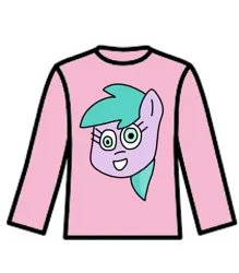 Size: 1766x2018 | Tagged: safe, artist:northstarponyg1, derpibooru import, aura (character), earth pony, pony, aurabetes, bust, clothes, cute, female, filly, foal, g4, grin, head, image, implied pinkie pie, pink, png, shirt, smiling, sweater