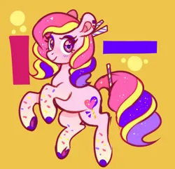 Size: 2664x2564 | Tagged: safe, artist:1racat, derpibooru import, oc, earth pony, candy, commission, commission result, food, full body, image, pink pony, png, sketch