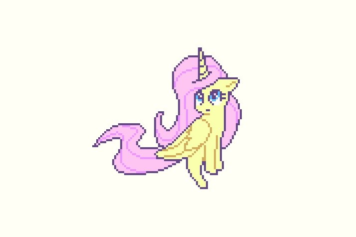 Size: 714x475 | Tagged: safe, artist:__briakitten, derpibooru import, fluttershy, alicorn, pony, alicornified, fluttercorn, image, jpeg, pixel art, race swap, solo