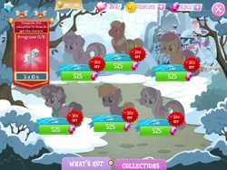 Size: 2048x1536 | Tagged: safe, derpibooru import, official, big macintosh, diamond tiara, little mac, scootaloo, silver spoon, sugar belle, sweetie belle, earth pony, pegasus, pony, unicorn, clothes, coin, collection, colt, english, female, foal, future, gameloft, gem, glasses, group, horn, image, jewelry, male, mare, necklace, older, older big macintosh, older diamond tiara, older scootaloo, older silver spoon, older sugar belle, older sweetie belle, png, shirt, small wings, spread wings, stallion, text, tiara, timer, unshorn fetlocks, wings