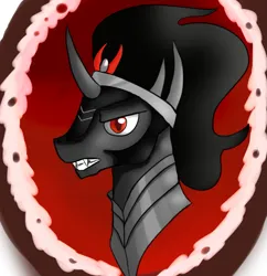 Size: 935x965 | Tagged: safe, artist:jbond, derpibooru import, king sombra, pony, unicorn, bust, framed picture, gritted teeth, image, male, png, portrait, solo, teeth, the crystal empire 10th anniversary