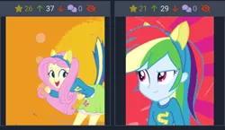 Size: 660x383 | Tagged: safe, derpibooru import, fluttershy, rainbow dash, human, derpibooru, equestria girls, helping twilight win the crown, image, meta, png, screenshots, wondercolts