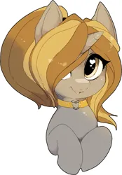 Size: 737x1056 | Tagged: safe, artist:angrylittlerodent, derpibooru import, oc, oc:skivvy, pony, unicorn, collar, cute, heart, heart eyes, image, png, solo, wingding eyes