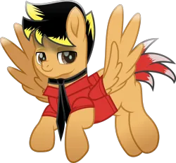 Size: 2132x1974 | Tagged: safe, artist:lincolnbrewsterfan, derpibooru import, oc, oc:14fan, unofficial characters only, pegasus, pony, .svg available, 2023 community collab, blank flank, brown eyes, button-up shirt, clothes, colored eyebrows, derpibooru exclusive, eyebrows, flying, image, inkscape, looking at you, male, movie accurate, necktie, pegasus oc, png, shirt, simple background, smiling, smiling at you, solo, spread wings, stallion, stallion oc, tail, transparent background, two toned mane, two toned tail, vector, wing sleeves, wings