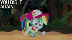 Size: 1920x1080 | Tagged: safe, derpibooru import, edit, edited screencap, editor:quoterific, screencap, rainbow dash, equestria girls, equestria girls series, spring breakdown, spoiler:eqg series (season 2), image, png, quicksand, solo