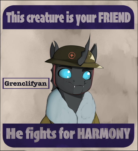 Size: 4210x4601 | Tagged: safe, artist:leotheunicorn, derpibooru import, changeling, equestria at war mod, image, parody, png, poster, poster parody, propaganda, propaganda parody, propaganda poster